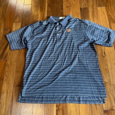 Harry Vardon Men's XXL Blue Striped Polo Shirt OakTree logo Casual - Image 1 of 4