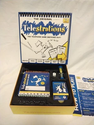 Telestrations The Telephone Game Sketched Out Family Board Game NEEDS NEW PENS - Image 1 of 4