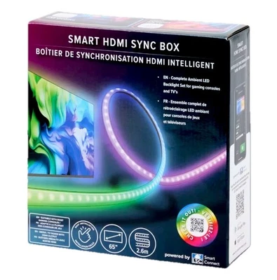EURODOMEST TV LED HDMI Sync Box LED-Streifen 2,6 m bis 65" Smart Ambient Gaming Beleuchtung