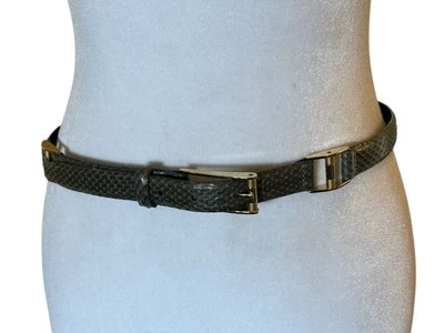 Винтажный пояс Carlisle Genuine Snake серый золотистый фурнитура средний 31–33 дюйма - Изображение 1 из 4