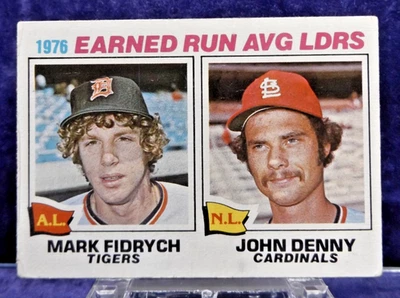 1977 Topps #7 - Earned Run Average Leaders - 1976 A.L & N.L. - Excellent - Image 1 of 2