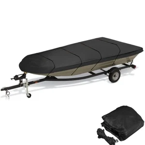 10'/10-12'/12-14'/14-16' Waterproof Heavy Duty Towable For Jon Boat Cover Black - Picture 1 of 18