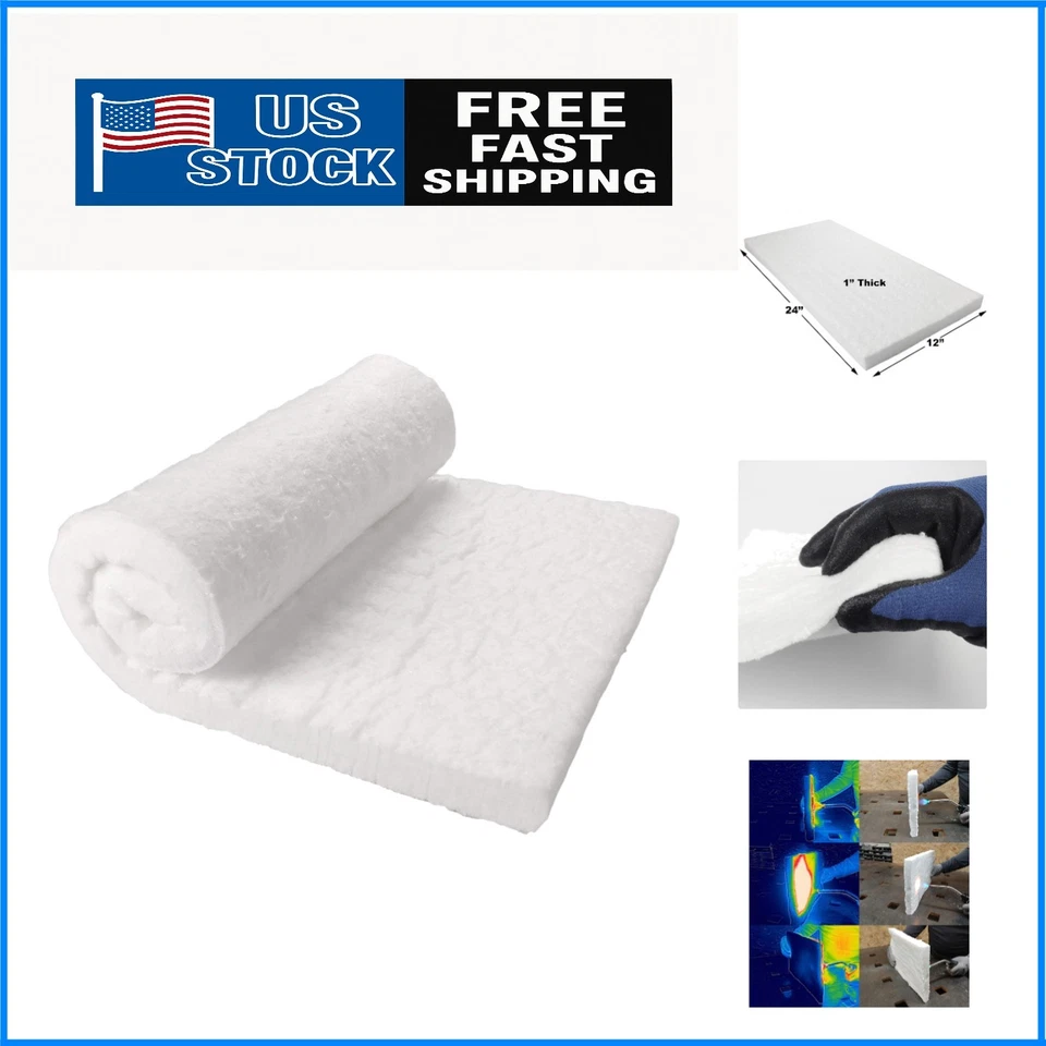 Ceramic Fiber Insulation 1 Thick 24 2400F Fireproof Blanket 3023E