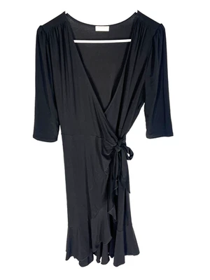 Kiyonna Whimsy Black Ruffled Wrap Dress Size Large NEW NWT - Image 1 of 4