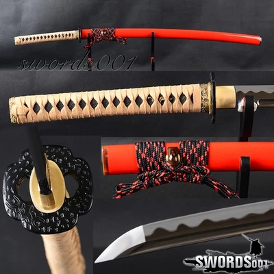 Battle Ready Japanese Samurai Katana Sword Brass Koshirae High Manganese Steel - Image 1 of 4