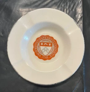 Vintage University of Pennsylvania silbervergoldetes Glas Aschenbecher - Bild 1 von 5