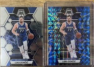 Luka Doncic 2022-23 Panini Mosaic BLUE REACTIVE PRIZM MOSAIC Mavericks #1 & Base