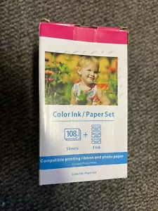 KP-108IN 3xKP-36IP Photo Paper 108 Sheets and 3 Colour Ink Cassette. For Selphy - Picture 1 of 3