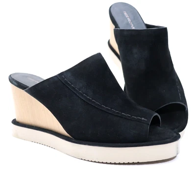 Free People Collection Cuero Gamuza Correr en Cuñas Negro Para Mujer Talla 10 Foto 1 de 4