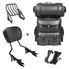 Sissy Bar W1 + Tail Bag LX for chopper / custombikes Touring 14-23 with rear rac