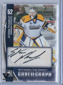 2015-2016 Final Vault 13-14 Between the Pipes Storm Phaneuf tarjeta autografiada - Imagen 1 de 2