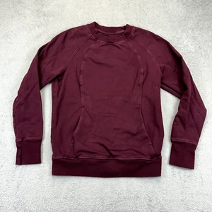 Sudadera LULULEMON Buceo Cuello Redondo Mujer 6 Roja Manga Larga Terry Francés - Imagen 1 de 6
