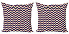 Dark Blue Pillow Covers Pack of 2 Zigzag Modern Lines
