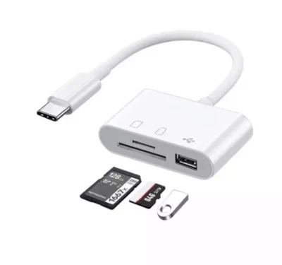 Type C Adapter TF SD Memory Card Reader OTG Writer Compact Flash USB-C YY - Image 1 of 2