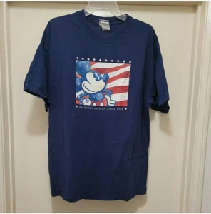 Disney Store Mickey Mouse An American Icon T Shirt American Flag XL - Picture 1 of 6