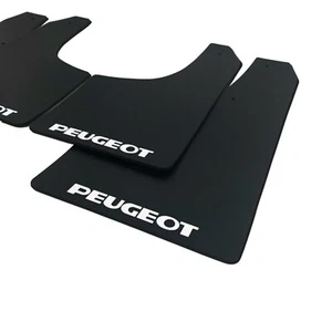 rallyflapZ | Mud Flaps & Fixings to fit Peugeot 207 Black 4mm PVC *Gloss P-White - Picture 1 of 3