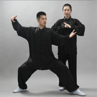 Chino Mujeres Hombres Kung Fu Uniforme Artes Marciales Wushu Taiji Traje Leche Seda Foto 1 de 4