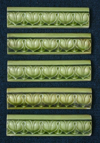 5 ENGLAND - ANTIQUE ART NOUVEAU MAJOLICA BORDER TILE C1900 Cover