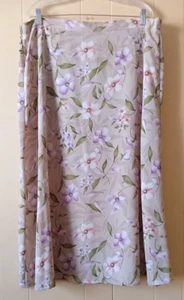 BICE WOMAN Size 22W Beige Lavender Peach Floral Print Skirt - Picture 1 of 8
