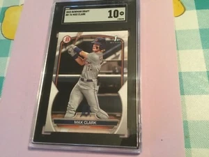 2023 Bowman Draft Max Clark Rookie SGC 10 Detroit Tigers #1 Prospekt - Bild 1 von 2