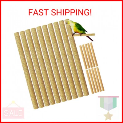 BIRHEATRY 20Pcs Sand Perch Covers for Bird - 7.5" Bird Perchs Bird Stand Bird Cage Accesso