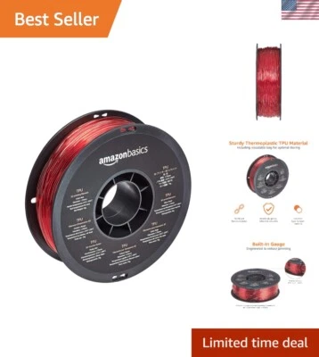 Versátil filamento de TPU vermelho de 1,75 mm, carretel de 1 kg - Ideal para impressão de peças pequenas - Imagem 1 de 4
