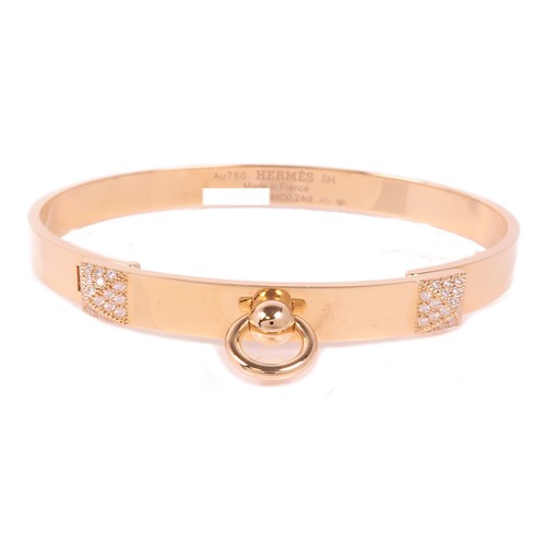 HERMÈS Bracciale HERMES Collier De Chien con diamanti in oro rosa 18 carati