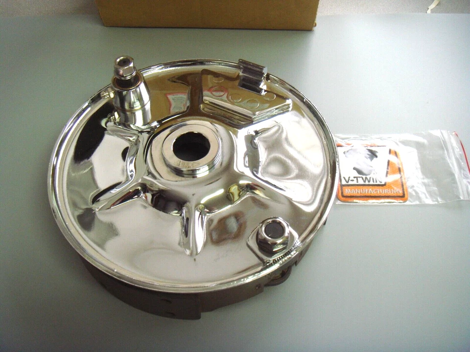 Harley Brakes Backing Plate Mechanical Rear Knuckle Pan Chrome V-Twin 22-0040 X9 - Image 1 of 4