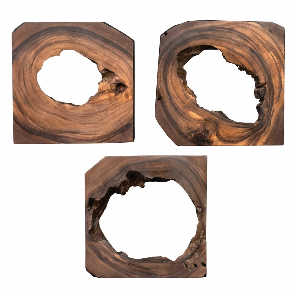 Uttermost 04207 Adlai Suar Wood in Coffee Brown Wall Art Set of 6
