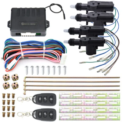 Universal 4 Doors Car Remote Central Door Lock Locking Keyless Entry System Kits - Image 1 of 4