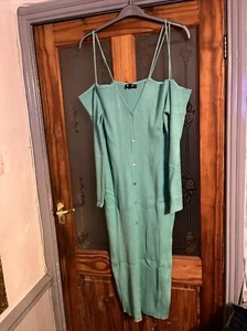 B/NEW MISSGUIDED SIZE 22 RIBBED COLD SHOULDER MAXI DRESS - Picture 1 of 11