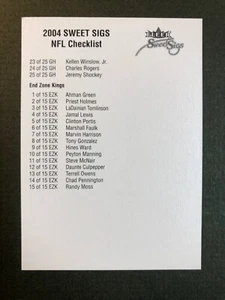 Lista de verificación Fleer 2004 Sweet Sigs NFL - Imagen 1 de 2