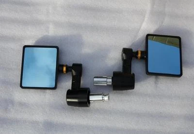 Espelhos de extremidade de guidão preto Suzuki GSR 600 750 SV N Gladius Bandit quadrado - Imagem 1 de 3