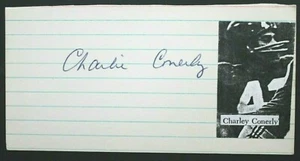 Charlie Conerly (d.1996) CHOF NY Giants Signed Autographed 2x5 Index Card JSA - Picture 1 of 2