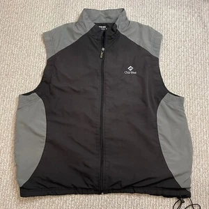 Ping Men's Medium Vest Windbreaker w/ Pockets Black & Grey Full Zip Lightweight - Picture 1 of 9