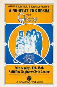 1976 QUEEN Night At the Opera Saginaw MI 13 x 17 Reproduction Concert Poster - Picture 1 of 1