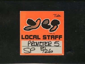 Yes 1994 - Talk Tour - satin crew pass - local staff - Picture 1 of 1