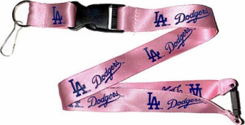 MLB Los Angeles Dodgers Pink Lanyard Keychain 24" Long 1" Wide by Aminco Cover