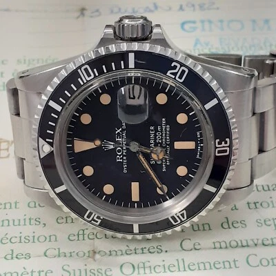 W/Box Papers 1982 Mint Rolex Submariner 40 mm Never Polish Steel Watch 1680 - Image 1 of 4
