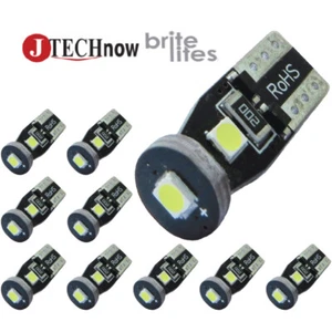 Jtech 10x T10 3 3030 SMD LED Super Bright White Car Light Bulb 194 168 2825 W5W - Picture 1 of 6