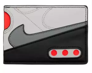 2024 Nike Air Max 90 Card Wallet Grey White Infrared Leather Icon Swoosh NWT - Picture 1 of 3
