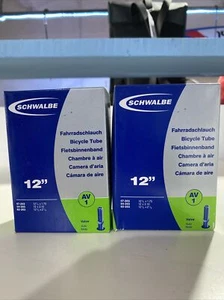 2x SCHWALBE AV1 INNER TUBE 12 x 1.75 - 12 x 21/4 SCHRADER VALVE - Picture 1 of 2