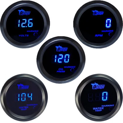 2" 52mm LED Car Universal Digital Water Oil Temp Volt Tacho Gauge Meter - Image 1 of 4