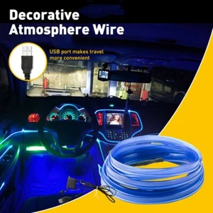 5M USB Blue LED Light EL Lamp Wire String Strip Interior Decor Waterproof Newest - Picture 1 of 12