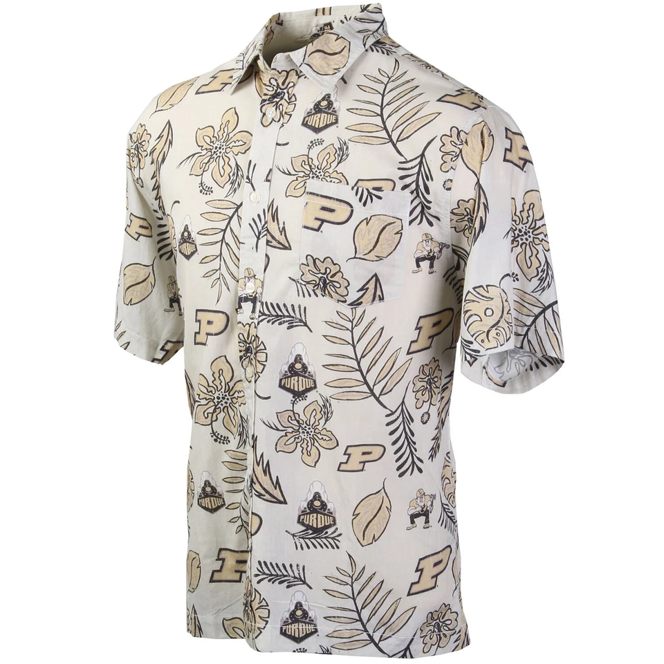 Camisa hawaiana universitaria Wes and Willy para hombre manga corta abotonada vintage floral Foto 1 de 1