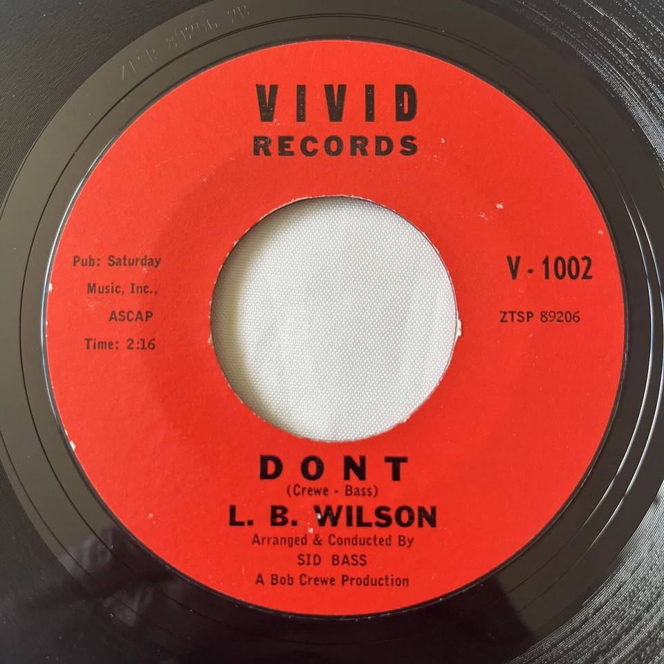 LATIN SOUL 45 - L.B. Wilson – Don't / Poco Loco VG+ 45rpm VIVID RECORDS  1963 - Image 1 of 4