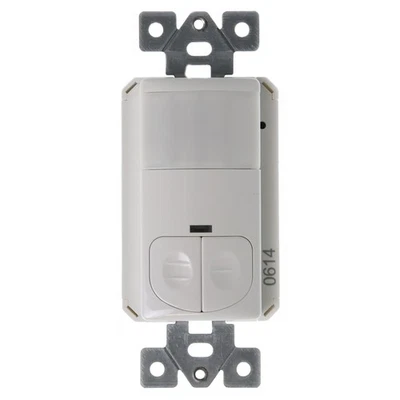 TORK NSI WOS-M2R WALL SWITCH OCCUPANCY SENSOR, PIR, 2-RELAY, 120/277V, WHITE - Image 1 of 4