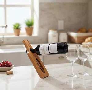 Juego de regalo portabotellas de vino elegante sacacorchos todo en uno de madera y cortador de papel de aluminio - Imagen 1 de 9
