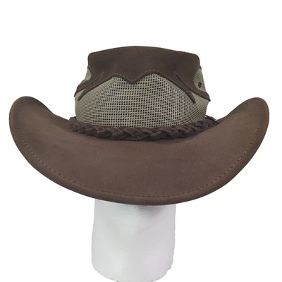 Sombrero Australiano JACARU BLAZE - XL Cuero y Malla - Transpirable Estilo Outback 1021 Foto 1 de 4