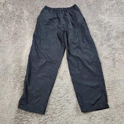 VINTAGE Nike Pants Men Large L Black Nylon Track Warmup Zip Ankle Drawstring 90s - Image 1 of 4